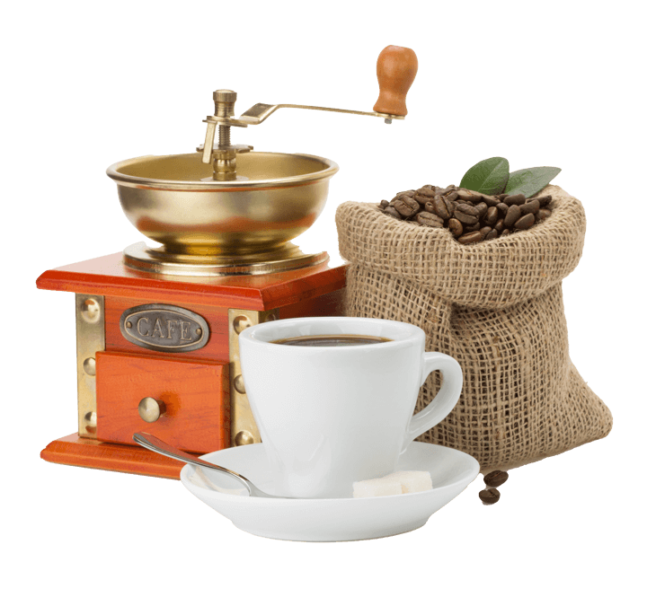 coffee cup with coffee beans